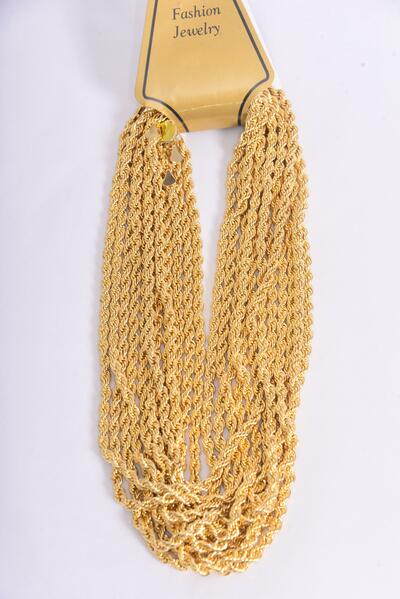 Chain Necklace Rope Chain 5 mm Wide 20 inch / 12 pcs = Dozen Rope , 5 mm Wide , 20" Long  ,Choose gold or Silver finishes
