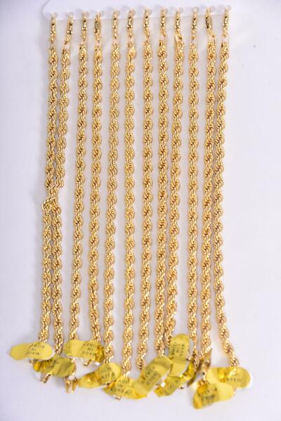 Bracelet Rope Chain 5 mm Wide 8 inches / 12 pcs = Dozen Size-8 inches , 5 mm Wide , Hang tag & OPP bag , Choose Finishes