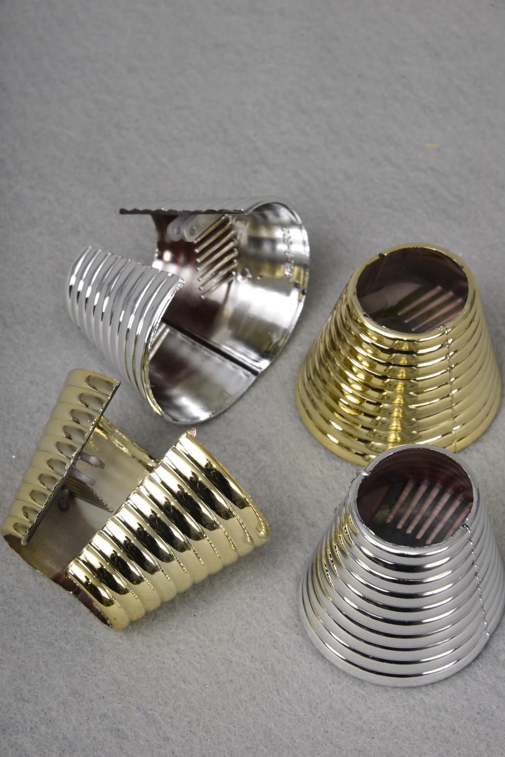 Hair Cone Ponytail Holder Open Circle Cuff Gold & Silver Mix/DZ Size2