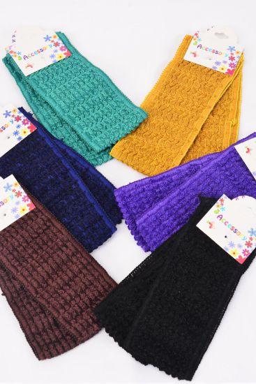 Headband Crochet 24 pcs Dark Multi / 12 card = Dozen Dark Multi , Stretch , Size - 2.25" Wide , 2 of each Color Asst , Hang Tag & OPP Bag & UPC Code