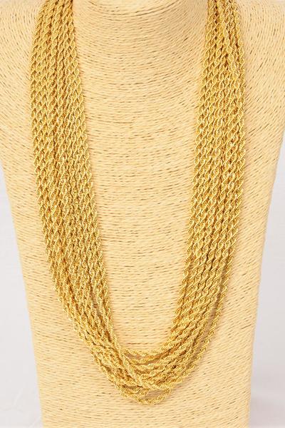 Chain Necklace Rope Chain 3 mm Wide 20 inch / 12 pcs = Dozen Size - 20" , 3 mm Wide , Hang Tag & OPP Bag , Choose Gold Silver Finishes