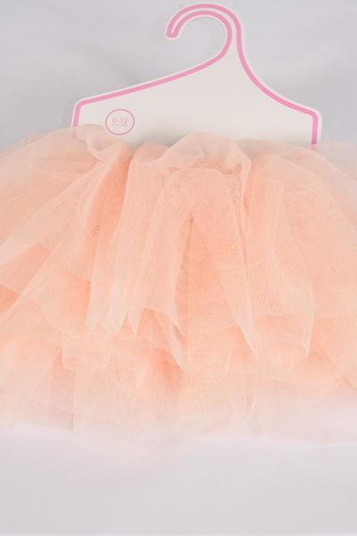 Tutu Dress Petal Peach / PC Size - 0 - 12 month , Display Card OPP bag & UPC Code
