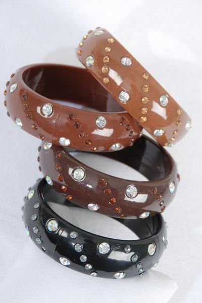 Bracelet Bangle Acrylic iridescent Stone Mix / 12 pcs = Dozen Size-2.75"x 1" Wide , Choose Colors , Hang Tag & OPP Bag & UPC Code