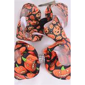 Hair Bow Jumbo Halloween Jack O&#039;lantern Happy Pumpkin Mix Grosgrain Bow-tie/DZ Alligator Clip, Size-6&quot;x 5&quot; Wide, 6 Of each Pattern Mix, Clip Strip &amp; UPC Code