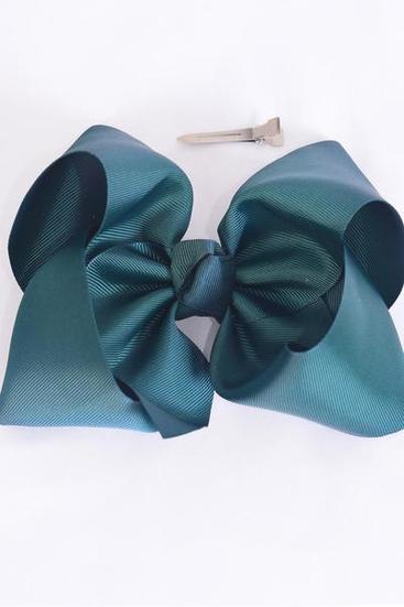 Hair Bow Large Spruces Grosgrain Bow-tie / 12 pcs Bow = Dozen Spruces , Alligator Clip , Bow Size - 4" x 3" Wide , Clip Strip & UPC Code