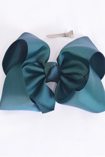 Hair Bow Large Spruces Grosgrain Bow-tie / 12 pcs Bow = Dozen Spruces , Alligator Clip , Bow Size - 4" x 3" Wide , Clip Strip & UPC Code