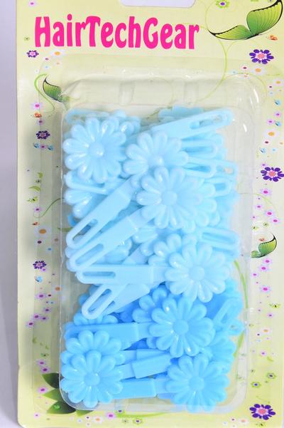 Barrettes Small Daisy Flowers Blue Mix / 12 Card = Dozen each Card have UPC Code , 12 Card = Dozen , choose colors