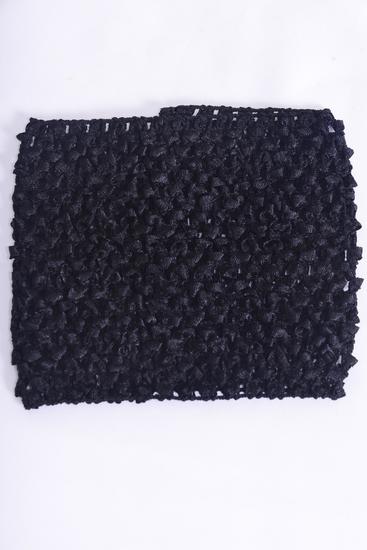 Ballerina Headband Wide Turban Black / 12 pcs = Dozen Black , Stretch , Size - 6" x 5.5" Wide , OPP Bag