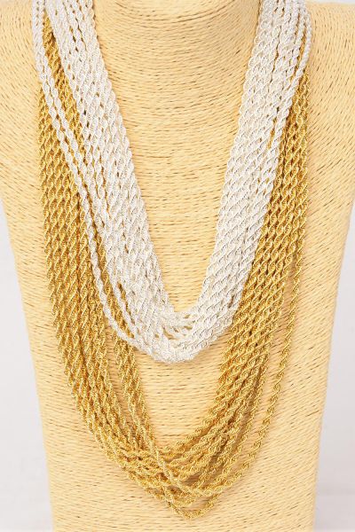 Necklace Rope Chain 3 mm Wide 24 inch Long / 12 pcs = Dozen Size - 24" Long , 3 mm Wide , Hang Tag & OPP Bag , Choose Finishes
