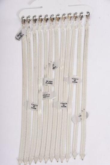 Bracelet Chain Herringbone Bracelet Flexible 6 mm Wide 8 inch Silver / 12 pcs = Dozen Silver , Flexible , 6 mm Wide , 8 inch , W OPP Bag