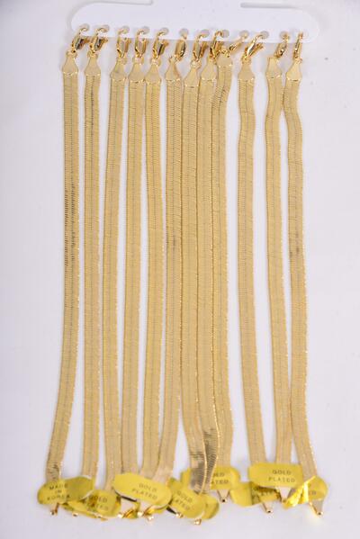 Bracelet Chain Herringbone Bracelet Flexible 6 mm Wide 8 inch / 12 pcs = Dozen Flexible , 8 inch , 6 mm Wide , Choose Gold or Silver Finishes , 12 pcs = Dozen