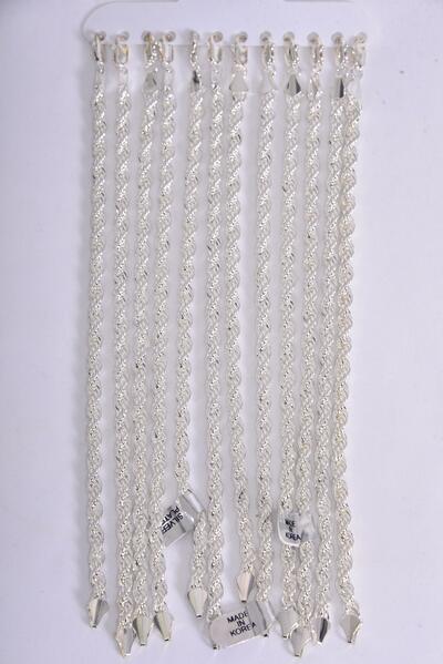 Chain Bracelet Rope Chain 5 mm Wide 8 inch Long / 12 pcs = Dozen Size - 8 inch , 5 mm Wide , Hang tag & OPP bag , Choose Finishes