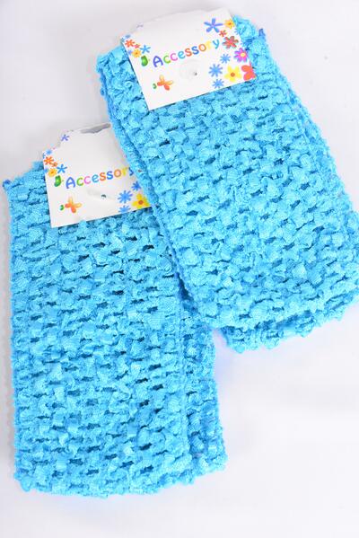 Ballerina Headband 24 pcs Stretch Turquoise / 24 pcs = Dozen Turquoise ,  Size - 2.75" x 5.5" Wide , Hang tag & UPC Code , each card has 2 pcs ,12 card = Dozen