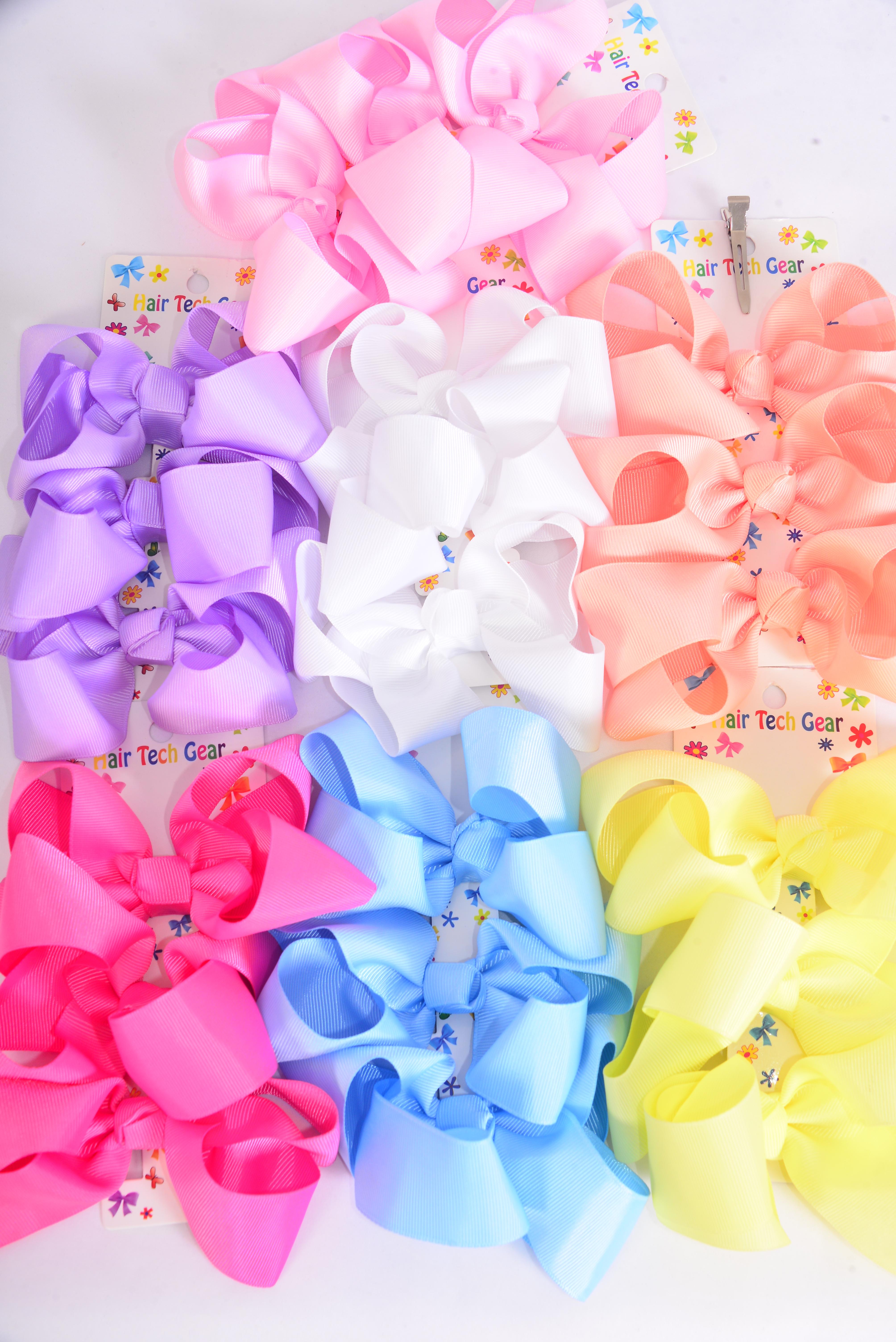 Hair Bows Large 36 pcs Grosgrain Bowtie Pastel /DZ Alligator Clip,Bow