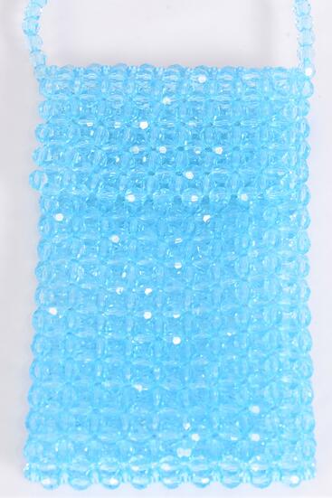 Purse Acrylic Bags Women Handbags Ladies Evening Party Shoulder Bag Beaded Messenger Crossbody Bags Phone Purse / PC Turquoise , Handmade , Size - 7" x 4.25" Wide , OPP Bag & UPC Code