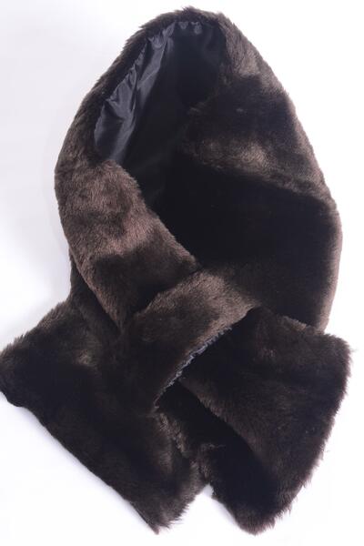 Scarf Womens Plush Faux Fur Scarf / PC Size - 36" x 5.5" Wide , OPP Bag