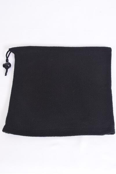 Polar Fleece Warmer Neck Gaiter Multi function Black / 12 pcs = Dozen  Black , Size - 10" x 9" Wide , Hang Tag & UPC Code , OPP Bag