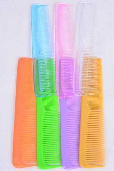 Comb 9 inch Breakable Dresser Comb Pastel Mix / 12 pcs Comb = Dozen Size - 9" Long , 2 Clear , 2 Sandy , 2 Blue , 2 Pink , 2 Lavender , 1 Orange , 1 Lime Green Color Asst , Individual OPP Bag & UPC Code