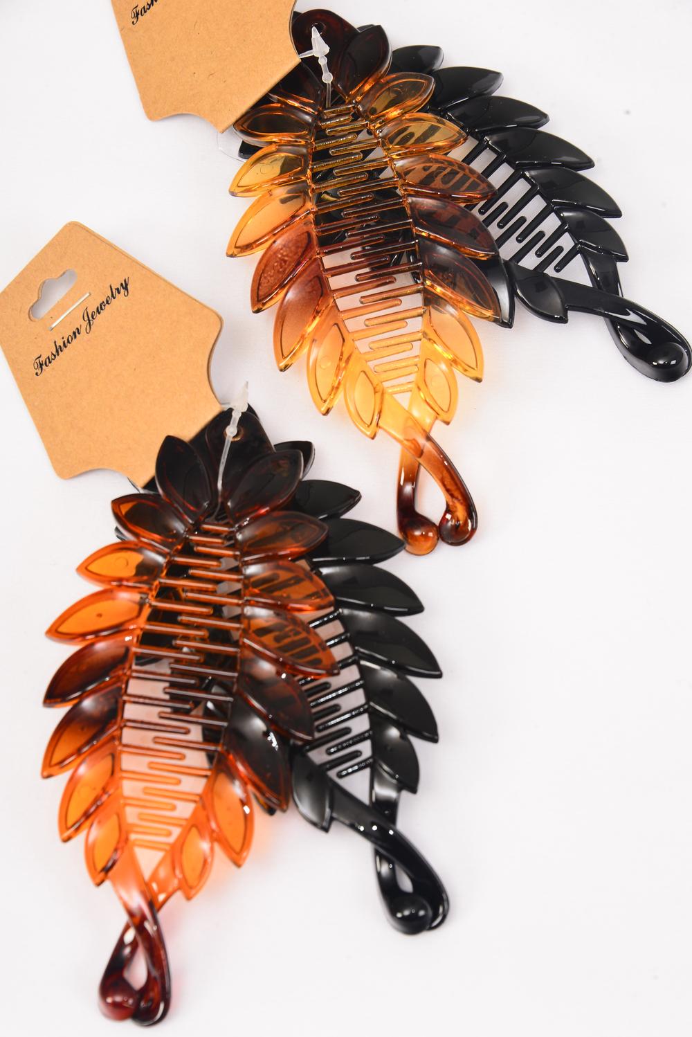 Fish Comb Acrylic 24 pcs Black & Tortoise Mix Inner Pack of 2 / 24 pcs ...