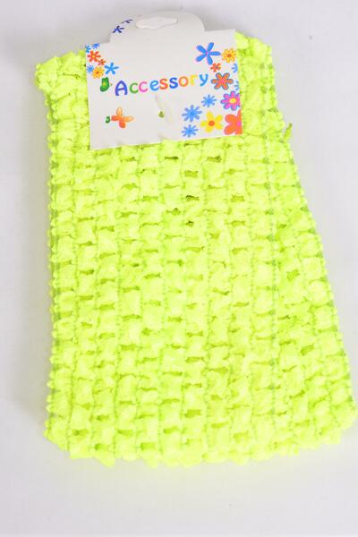 Ballerina Headband 24 pcs Stretch Neon Yellow / 12 card = Dozen Stretch , Size - 2.75" Wide , Hang Tag & UPC Code , 12 Card = Dozen