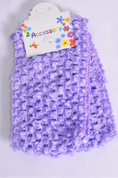 Ballerina Headband 24 pcs Lavender / 12 card = Dozen Lavender , Stretch , Size - 5.5" x 2.75" Wide , Hang Tag & OPP Bag & UPC Code