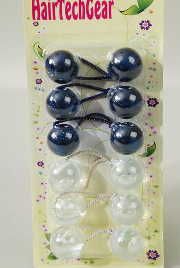 Ball Pony 6 ct 24 mm Clear Navy Clear Mix / 12 card = Dozen Navy Clear Mix , Each Card have UPC Code , 12 Card = Dozen 