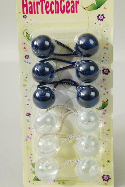 Ball Pony 6 ct 24 mm Clear Navy Clear Mix / 12 card = Dozen Navy Clear Mix , Each Card have UPC Code , 12 Card = Dozen 