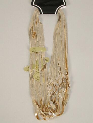 Chain Herringbone Necklace Flexible 6 mm Wide 20 inch / 12 pcs = Dozen 6 mm Wide , Size - 20" , Choose Gold or Silver Finish , W OPP bag