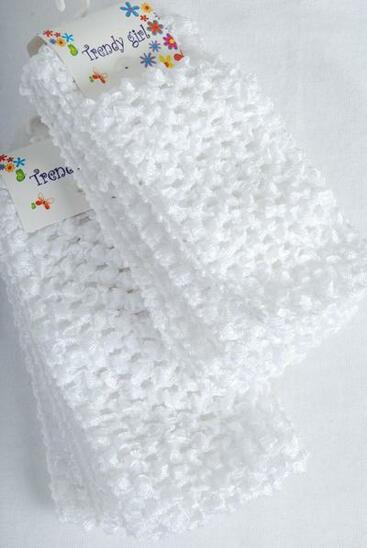 Ballerina Headband 36 pcs White / 12 Card = Dozen Stretch , Size - 1.75" Wide , 3 pcs Per card , 12 card = Dozen , Hang Tag & OPP Bag & UPC Code
