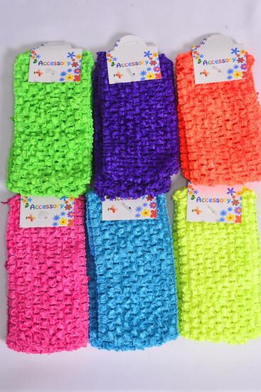 Ballerina Headband 24 pcs Stretch Caribbean Neon Mix Stretch / 12 card = Dozen  Size - 2.75" x 5.5" Wide , 2 of each Color Asst , Hang tag and UPC Code , 2 pcs per card , 12 card = Dozen