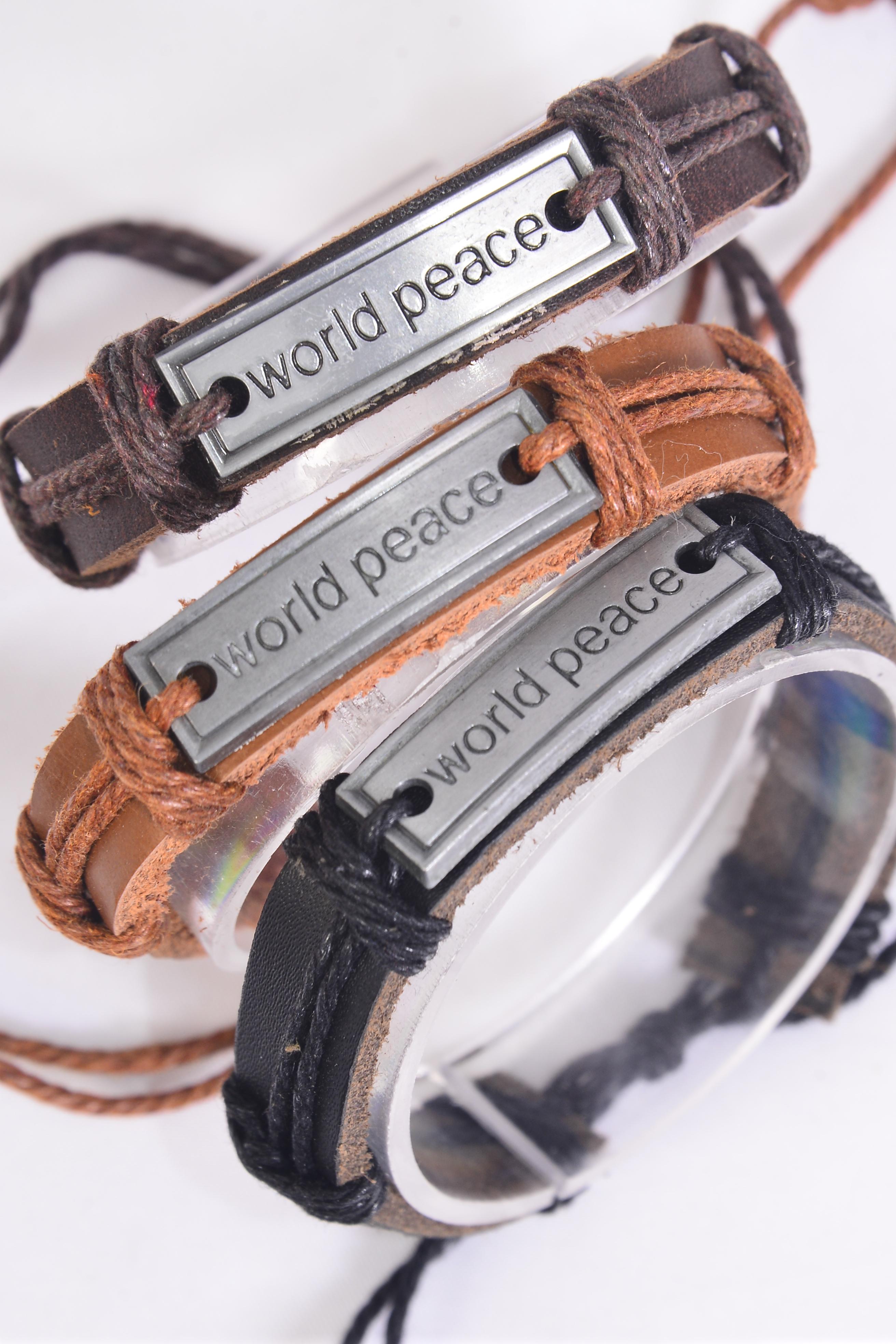 商品画像：Ambush Silver Peace Leather Bracelet In Silver No Color 4