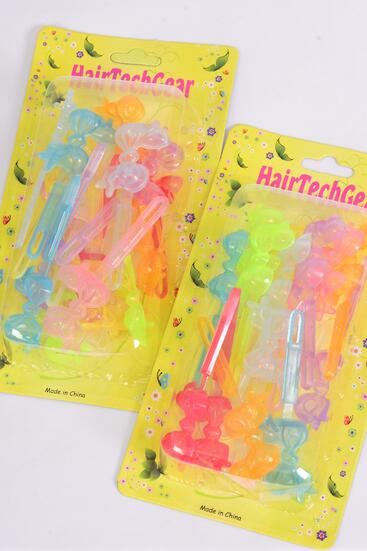 Barrettes Bow-ties Transparent Multi Mix / 12 Card = Dozen Transparents Multi , Each Card have UPC Code , 12 Card = Dozen 