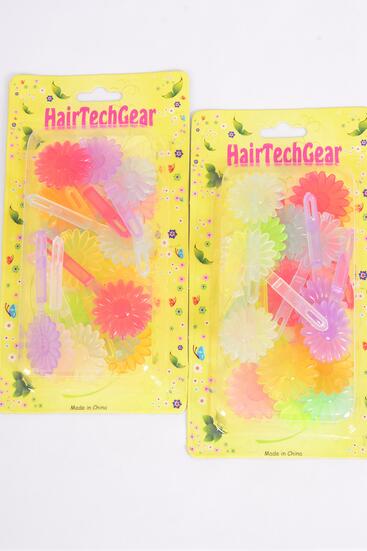 Barrettes Daisy Flower Transparent Multi / 12 Card = Dozen  Transparent Multi , Each Card have UPC Code , 12 Card = Dozen 