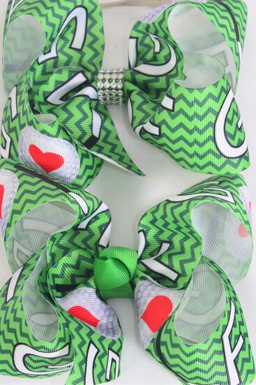Hair Bow Jumbo Love Golf Grosgrain Bow-tie / 12 pcs Bow = Dozen Golf , Alligator Clip , Bow - 6" x 5" Wide , Clip Strip & UPC Code