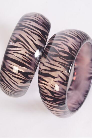 Bracelet Bangle Poly Zebra / PC Size - 2.75" x 1.25", Choose Colors , Hang tag & OPP Bag & UPC Code