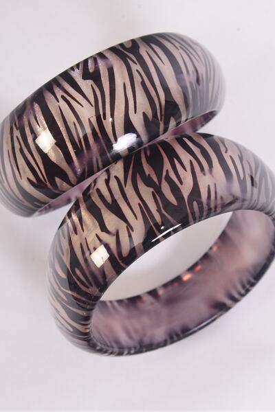 Bracelet Bangle Poly Zebra / PC Size - 2.75" x 1.25", Choose Colors , Hang tag & OPP Bag & UPC Code