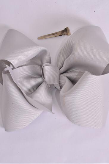 Hair Bow Jumbo Cupcake Macaroon Dessert Cookie Mix Grosgrain Bow-tie / 12 pcs Bow = Dozen Alligator Clip , Size - 6" x 5" Wide , 6 Of each Pattern Asst , Clip Strip & UPC Code