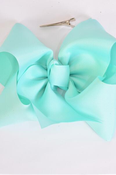 Hair Bow Extra Jumbo Cheer Type Bow Tropic Grosgrain Bow-tie / 12 pcs Bow = Dozen Tropic , Alligator Clip , Size - 8" x 7" Wide , Clip Strip & UPC Code
