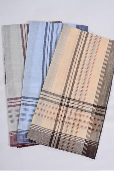 Handkerchief 100% Cotton 24 pcs White / 24 pcs = Dozen White , Size - 15" x 15" Wide , OPP Bag