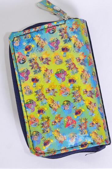 Coin Purse 3D Cartoon Purse / 12 pcs = Dozen Size - 4.25" x 2" Wide , W OPP bag