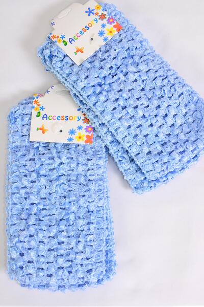 Ballerina Headband 24 pecs Stretch Baby Blue / 24 pcs = Dozen Baby Blue , Size - 2.75" x 5.5" Wide , Hang tag & UPC Code , each card has 2 pcs ,12 card = Dozen