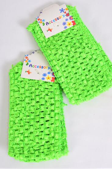 Ballerina Headband 24 pcs Stretch Neon Green / 12 card = Dozen Neon Green , Size - 2.75" x 5.5" Wide , Hang tag & UPC Code , each card has 2 pcs , 12card = Dozen