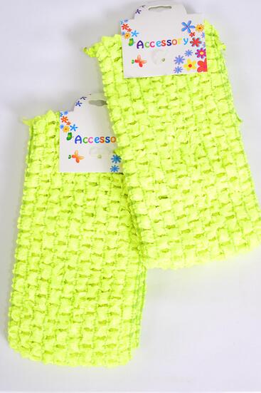 Ballerina Headband 24 pcs Stretch Neon Yellow / 12 card = Dozen Neon Yellow , Stretch , Size - 2.75" Wide , Hang Tag & UPC Code , 12 Card = Dozen