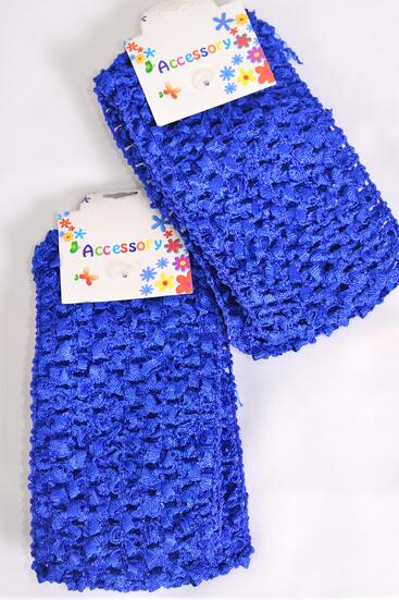 Ballerina Headband 24 pcs Stretch Royal blue / 24 pcs = Dozen Royal Blue , Size - 2.75" x 5.5" Wide , Hang tag & UPC Code , each card has 2 pcs ,12 card = Dozen