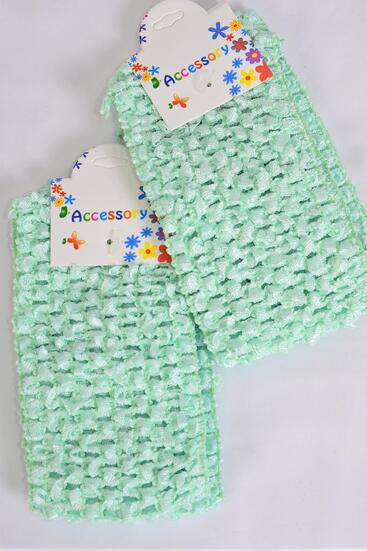 Ballerina Headband 24 pcs Stretch Mint Green / 12 card = Dozen Mint Green , Size - 2.75" x 5.5" Wide , Hang tag & UPC Code , each card has 2 pcs , 12card = Dozen