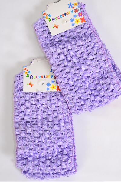 Ballerina Headband 24 pcs Lavender / 12 card = Dozen Lavender , Stretch , Size - 5.5" x 2.75" Wide , Hang Tag & OPP Bag & UPC Code