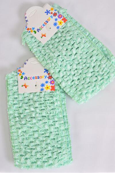 Ballerina Headband 24 pcs Stretch Mint Green / 12 card = Dozen Mint Green , Size - 2.75" x 5.5" Wide , Hang tag & UPC Code , each card has 2 pcs , 12card = Dozen
