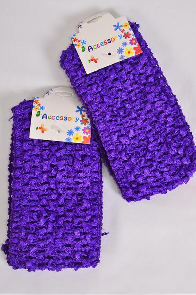 Ballerina Headband 24 pcs Stretch Turquoise Purple / 24 pcs = Dozen  Purple ,  Size - 2.75" x 5.5" Wide , Hang tag & UPC Code , each card has 2 pcs ,12 card = Dozen