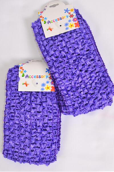 Ballerina Headband 24 pecs Stretch Light Purple / 24 pcs = Dozen Light Purple , Stretch , Size - 5.5" x 2.75" Wide , Hang Tag & OPP Bag & UPC Code