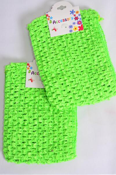 Ballerina Headband 24 pcs Turban 4 Inch Wide Neon Lime / 12 card= Dozen Neon Lime , Stretch , Size - 4" Wide , Hang Tag & OPP Bag & UPC Code , 2 pcs per Card , 12 card = Dozen